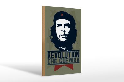 Holzschild Retro 20x30 cm Revolution Che Guevara Kuba Deko Schild wooden sign