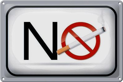 Blechschild Verbot 30x20 cm No smoking Rauchverbot Deko Schild tin sign