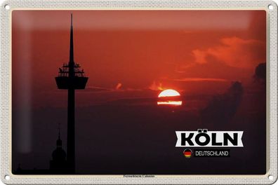 Blechschild Städte Köln Fernsehturm Colonius 30x20 cm Geschenk Schild tin sign