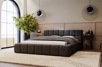 Schlafzimmerbett Alicante - Designerbett - Polsterbett mit Bettkasten & Lattenrost