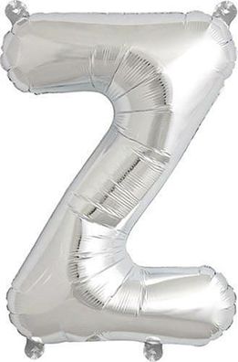 Folienballon Z silber, wiederverwendbar und mit selbstschließendem Ventil