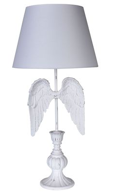 Tischlampe Engelsflügel Weiss Lampe Shabby Chic Leuchte Flügel Engel