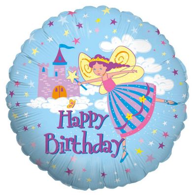 Karaloon Folienballon Birthday Fairy Princess mit zarten Pastelltönen