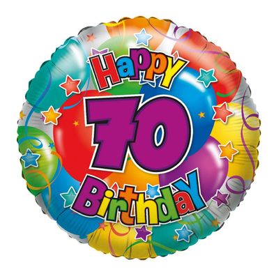 Karaloon Ballon Happy Birthday 70 Jahre mit holografischen Effekten