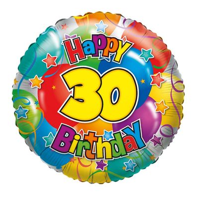 Karaloon Ballon Happy Birthday 30 Jahre mit holografischen Effekten