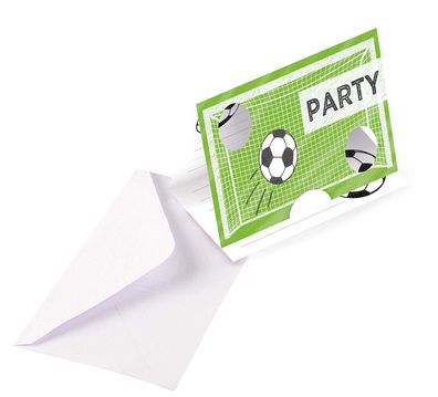 Amscan 8 Einladungskarten Fußball Kicker Party Geburtstagskarten