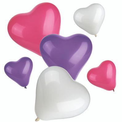 Papstar Luftballons bunt in Herzform farbig sortiert 12 Stück