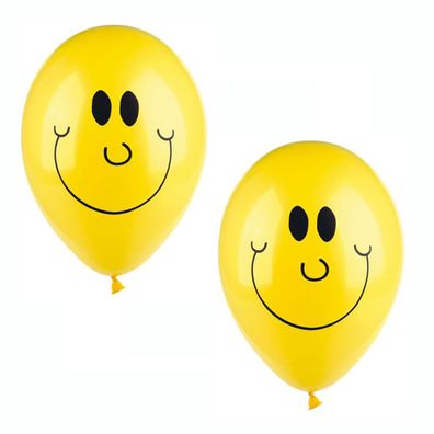 Papstar Smiley Luftballons Sunny in gelb mit Gesicht 10 Stück