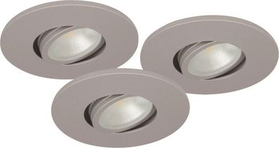 3er Set LED Spots dimmbar silber matt schwenkbar IP44 MD-350