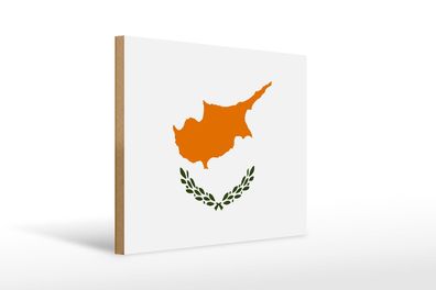 Holzschild Flagge Zypern 40x30 cm Flag of Cyprus Geschenk Schild wooden sign