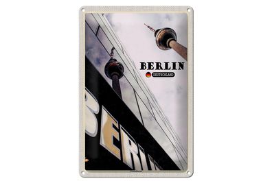 Blechschild Städte Berlin Fernsehrturm Deutschland 20x30 cm Schild tin sign