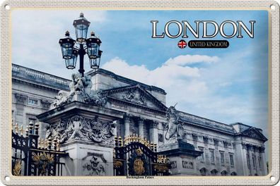 Blechschild Reise London England Buckingham Palace 30x20 cm Schild tin sign