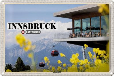 Blechschild Reise Innsbruck Österreich Patscherkofel 30x20 cm Schild tin sign