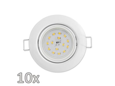 Einbauleuchten-Set McShine 10xRahmen, 10xLED-Modul, 5W, 440lm, 230V, weiß