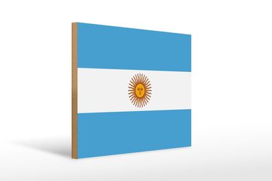 Holzschild Flagge Argentinien 40x30 cm Flag of Argentina Deko Schild wooden sign