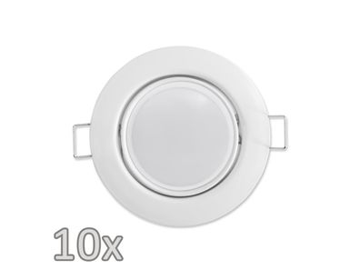 Einbauleuchten-Set McShine, 10xRahmen, 10xLED-Modul, 3W, 265lm, 230V, weiß