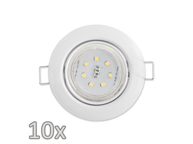 Einbauleuchten-Set McShine, 10x Rahmen, 10x LED Strahler, weiß, 3W, 300lm