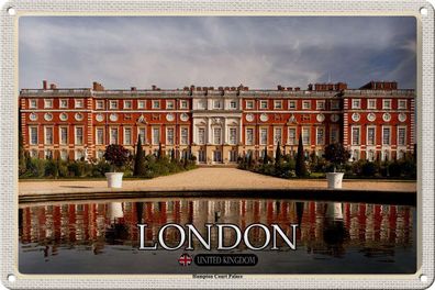 Blechschild Reise Hampton Court Palace London 30x20 cm Deko Schild tin sign