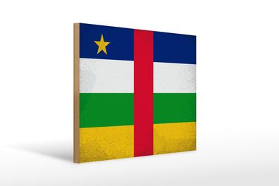 Holzschild Flagge Zentralafrikanische Republik 40x30 cm VI Schild wooden sign
