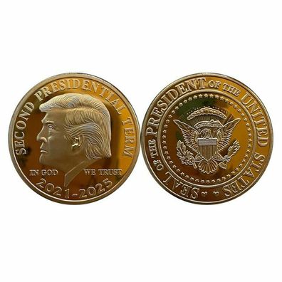 Medaille von Donald Trump 2021 - 2025 USA vergoldet (Med101)