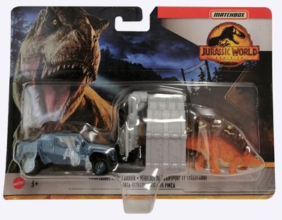 Mattel HBH87 Matchbox Jurassic World Dominion Stegosaurus Braun Fahrzeug mit Gre