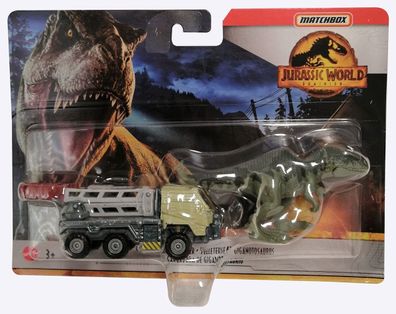 Mattel HBH86 Matchbox Jurassic World Dominion Giganotosaurus Lader mit Greiffunk