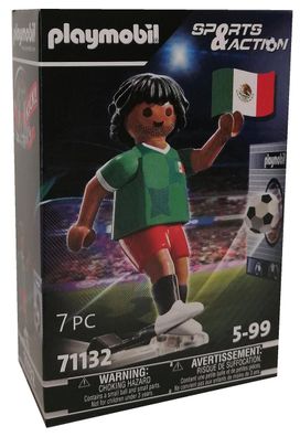 Playmobil 71132 Sports & Action Fußballspieler 7,5 cm Mexico Trikot Torwand Kick