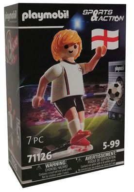 Playmobil 71126 Sports & Action Fußballspieler 7,5 cm England Fußball Rasensport