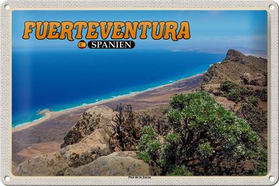 Blechschild Reise 30x20 cm Fuerteventura Spanien Pico de la Zarza tin sign