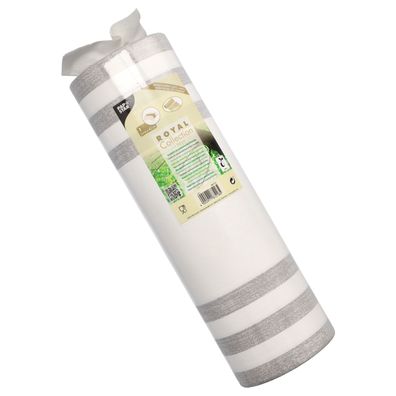 Papstar Tischläufer grau stoffähnlich PV Tissue Mix 24mx40cm Lines