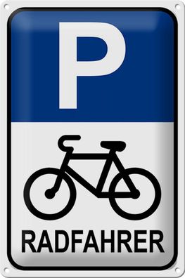 Blechschild Parken 20x30 cm Parkplatz Radfahrer Metall Deko Schild tin sign