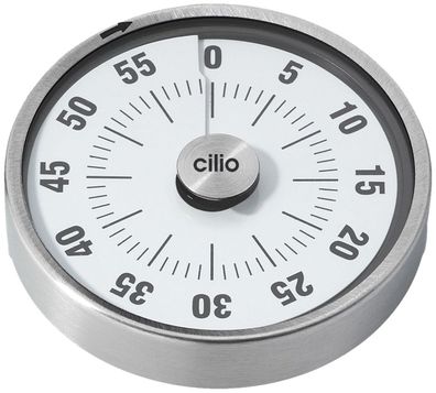 Cilio Timer Gro Pure groß Edelstahl matt mit Magnet an der Rückseite