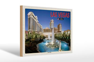 Holzschild Reise 30x20 cm Las Vegas USA Caesars Palace Hotel Casino wooden sign