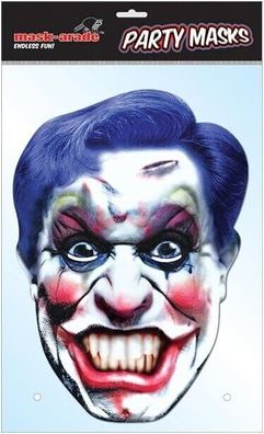 Rubies CLOWN01 Horror Clown Halloween Card Mask - Pappmaske mit Aufdruck, Face