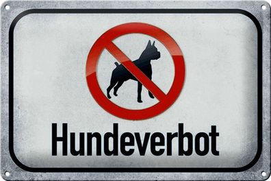 Blechschild Verbot 30x20 cm Hund Hundeverbot Metall Deko Schild tin sign
