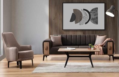 Edle Sofagarnitur Moderne Couchen Dreisitzer Sessel Sofas Luxus Möbel