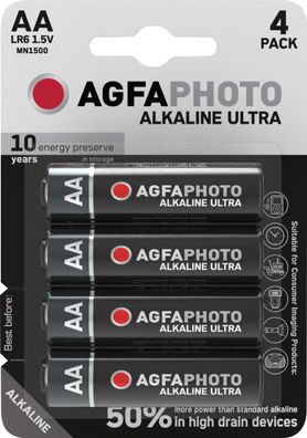 Agfaphoto Batterie Alkaline Ultra AA 1.5V 4er Blister