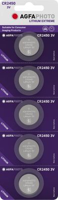 Agfaphoto Batterie Lithium CR2450 3V Extreme 5er Blister