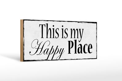 Holzschild Spruch 27x10 cm this is my Happy Place Deko Schild wooden sign