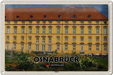 Blechschild Städte Osnabrück Schloss Mittelalter Deko 30x20 cm Schild tin sign