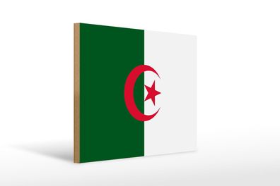 Holzschild Flagge Algeriens 40x30 cm Flag of Algeria Deko Schild wooden sign