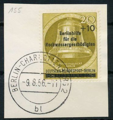 BERLIN 1956 Nr 155 ESST zentrisch gestempelt Briefstück X642356
