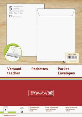 Versandtasche C4 weiß 5er