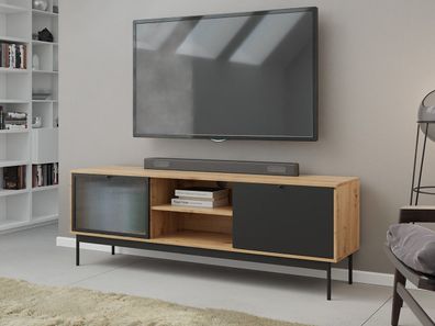 TV-Lowboard Bartise 2K1P Modern TV-Tisch TV-Schrank Wohnzimmer Mediaschrank M24