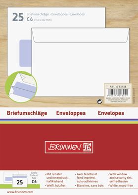 Briefhuellen C6 m. Fenster 25er