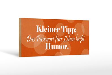 Holzschild Spruch 27x10 cm Passwort für's Leben Humor Deko Schild wooden sign