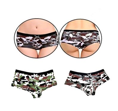 Damen Unterhose Panties Slip Unterwäsche Camouflage Army S M L XL