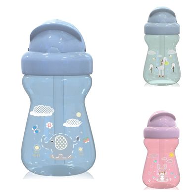Baby Care Kinder Trinkflasche 200 ml Sport-Sipper Mini Tiere, Strohhalm, Deckel