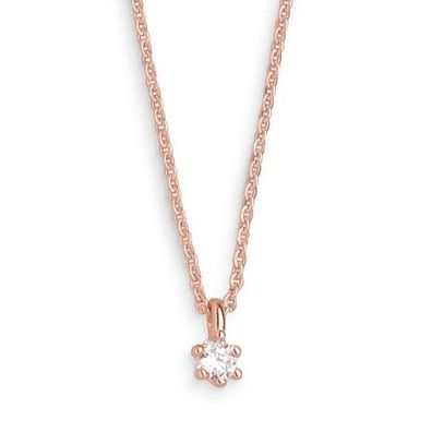 Collier - Gold 585 14K Diamant 0,10ct - rosé