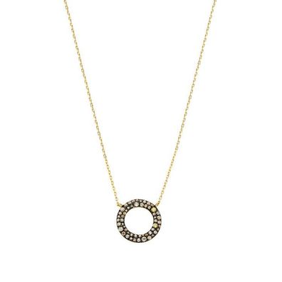 AnhängerKette - Dream - Kreis mit Steinen - gold